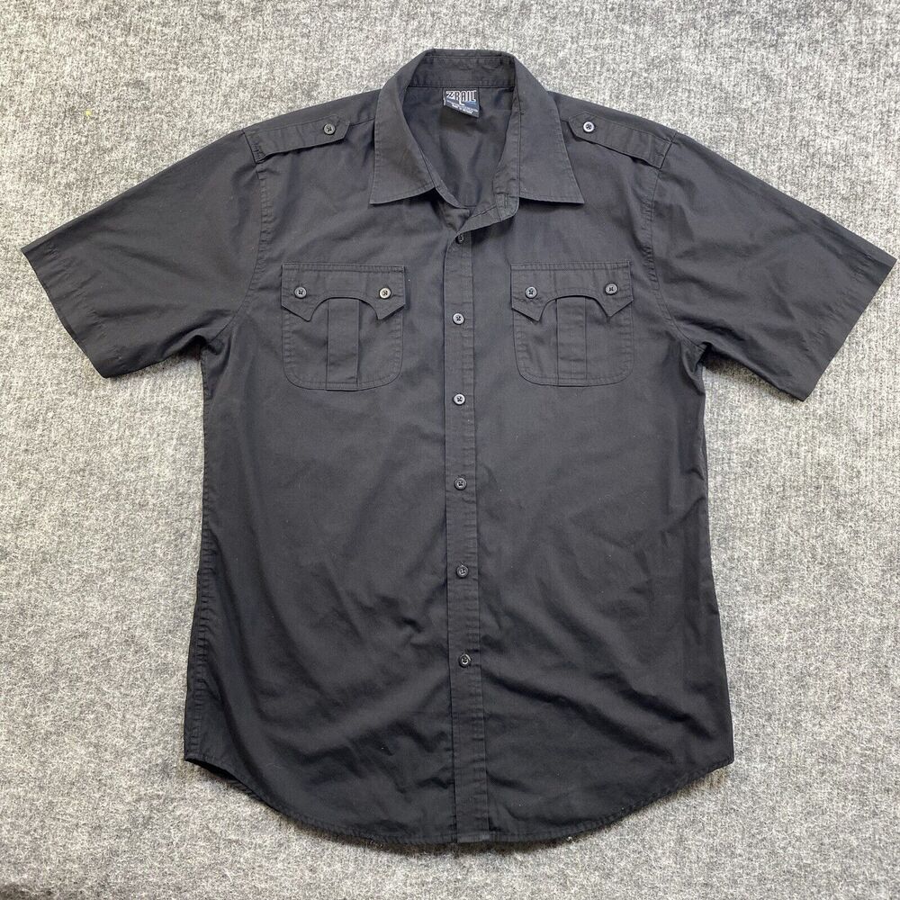 Vtg Third Rail Shirt Men Large Black Shoulder Straps 90s Metal Hard Rock Grunge